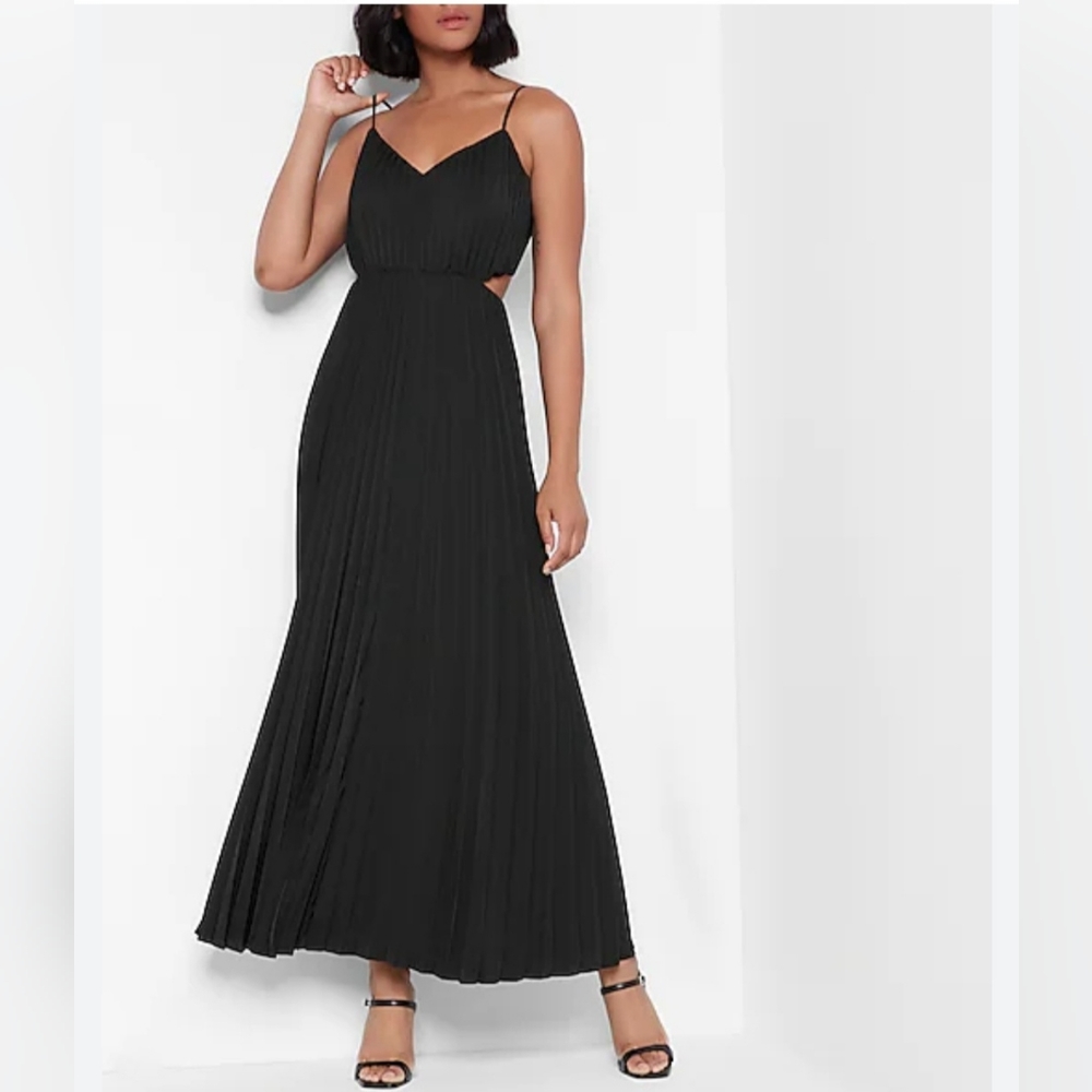 Pleated Cutout Maxi Dress from Express